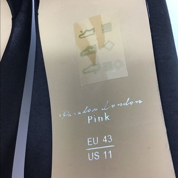 Paradox London Pink Prunella Crystal Embellished Pointed Peep Toe Heels - Picture 11 of 14